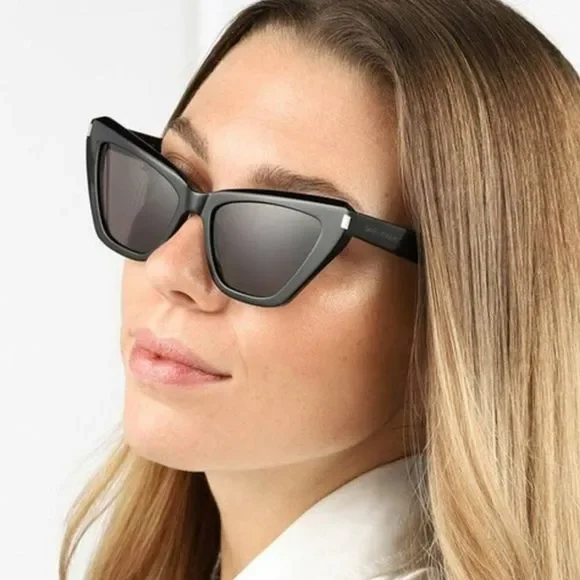 ? Saint Laurent SLM103 001 Sunglasses Black Gray Gradient Cat Eye Women Saint Laurent SLM103 Sunglasses Women main image 2